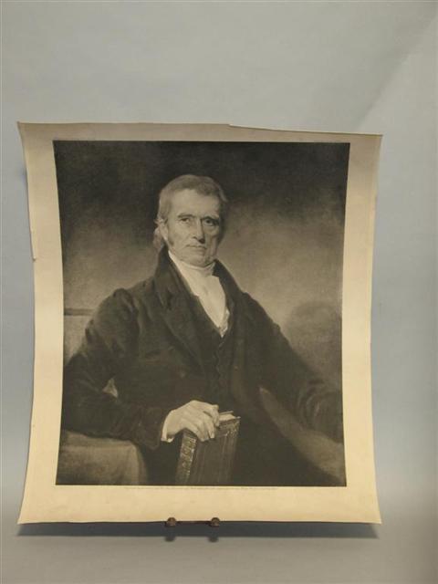 Appraisal: PRINTS THOMAS JEFFERSON BENJAMIN FRANKLIN AND CHIEF JUSTICE JOHN MARSHALL