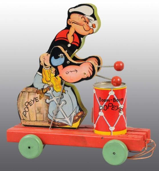 Appraisal: Fisher-Price No Popeye Boom-Boom Pull Toy Description Paper on wood