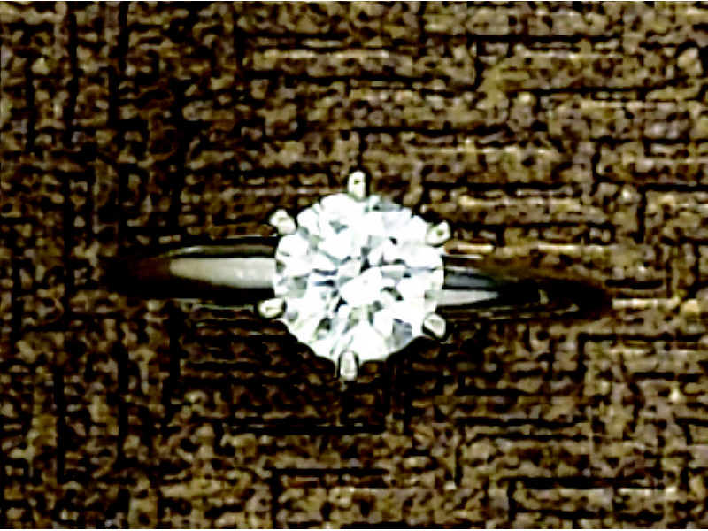 Appraisal: DIAMOND SOLITAIRE RING k white gold ring set with one