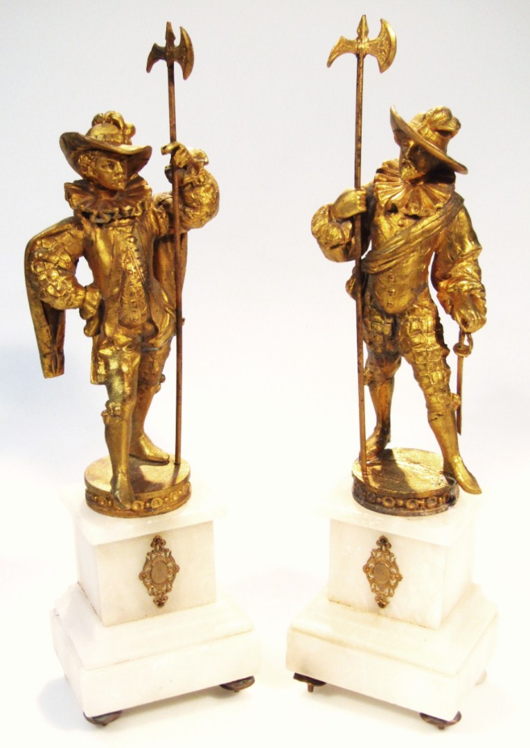 Appraisal: A pair of thC gilt metal figures of nobleman each