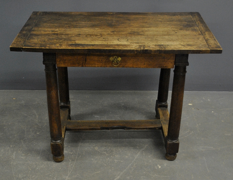 Appraisal: - Continental walnut table probably th c w x d