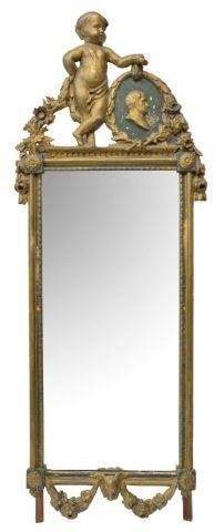 Appraisal: French Empire style giltwood wall mirror late th early th