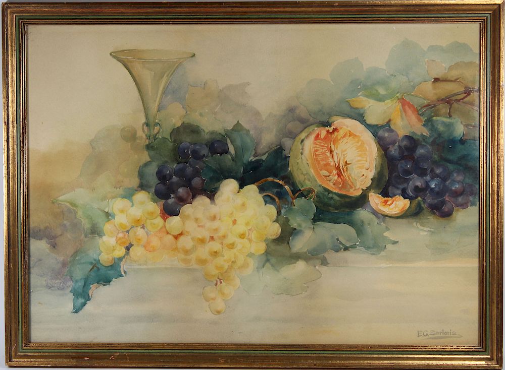 Appraisal: E G Sartoris Still Life Painting of Fruit E G