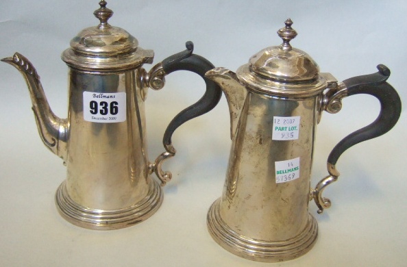 Appraisal: A silver cafe au lait set comprising a coffee pot