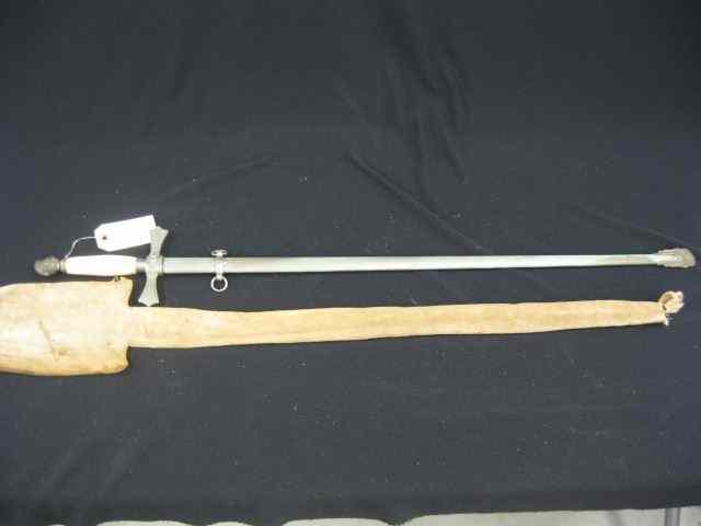 Appraisal: Sword carved ivory handle knightshead at top with scabbard -