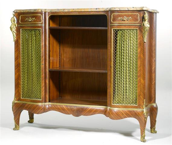 Appraisal: BOOKCASE Napoleon III France Rosewood Bronze mounts Yellowish Breccia marble