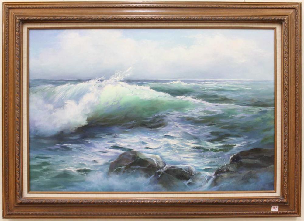 Appraisal: KINOSHITA OIL ON CANVAS seascape with cresting wave signed lower