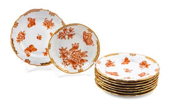 Appraisal: A Group of Eight Side Plates Diameter of first inches