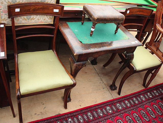 Appraisal: AN TH CENTURY STYLE TABLE with green baize inset top