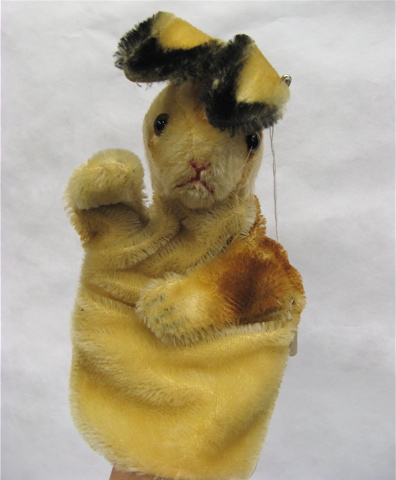 Appraisal: SIX GERMAN STEIFF STUFFED ANIMALS including Rabbit hand puppet mohair