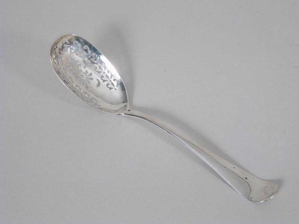 Appraisal: A George III pattern back Sifting Ladle Hanoverian pattern London