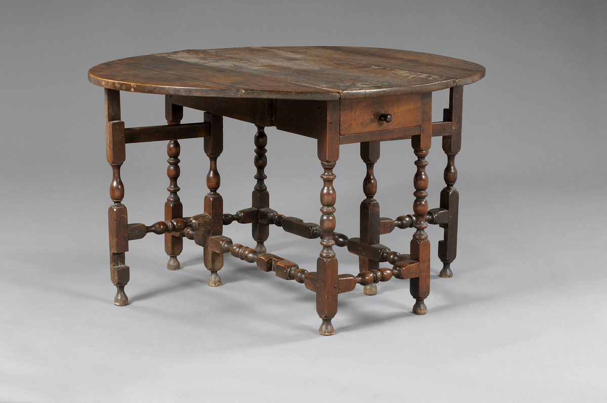 Appraisal: NEW ENGLAND WILLIAM AND MARY MAPLE GATELEG TABLE The rectangular