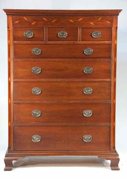 Appraisal: Solid Mahogany Tall Chest by Drexelthree over five graduated drawers