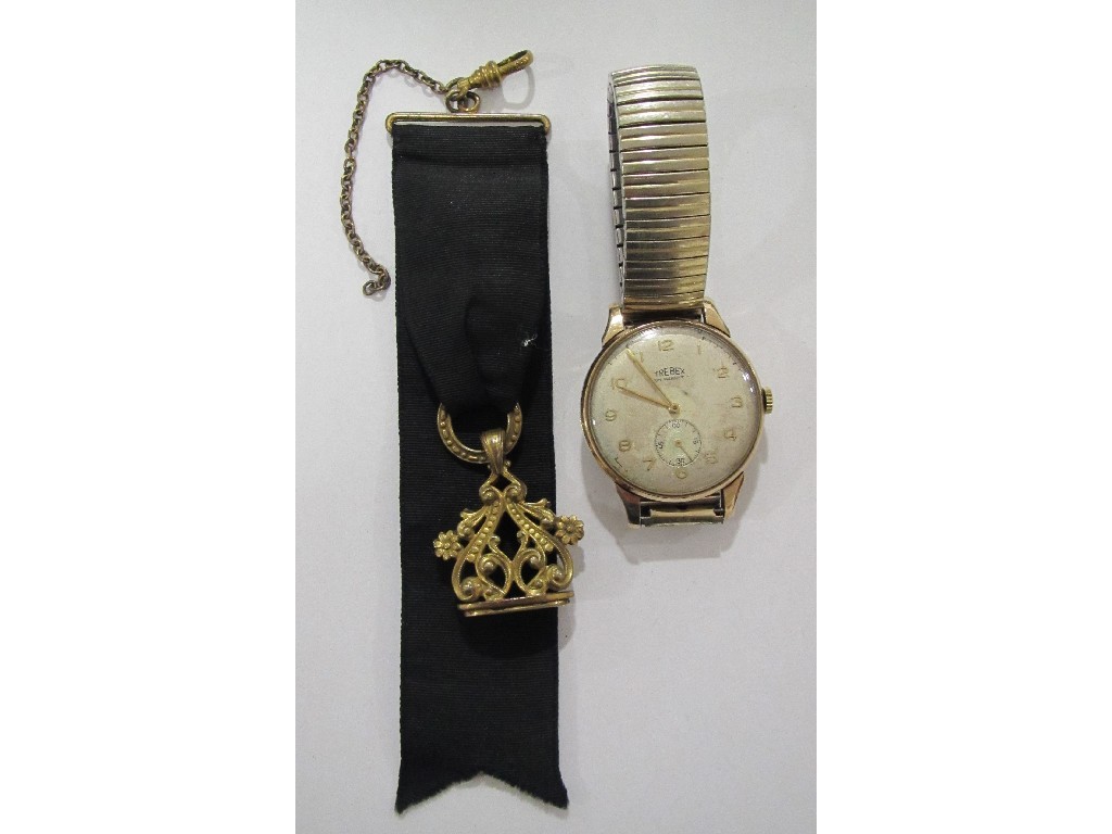 Appraisal: Gents ct gold cased Trebex wrist watch circa on expanding