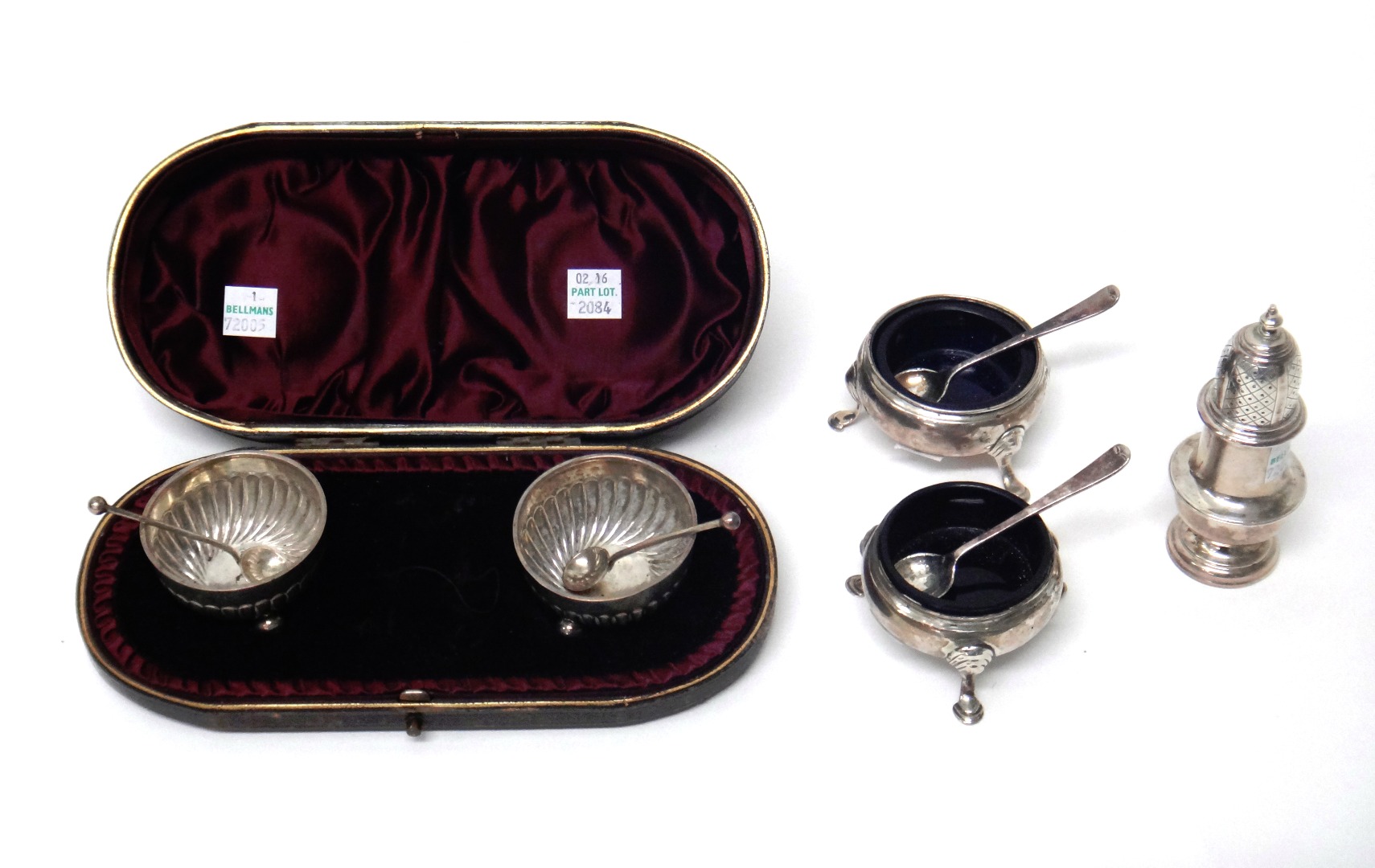 Appraisal: Silver comprising two similar Victorian salts each of circular form