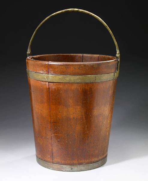 Appraisal: A George III brass bound mahogany peat bucket fourth quarter