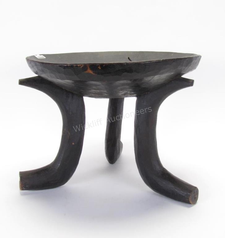 Appraisal: Ethiopian Stool c 's carved of dark indigenous wood with