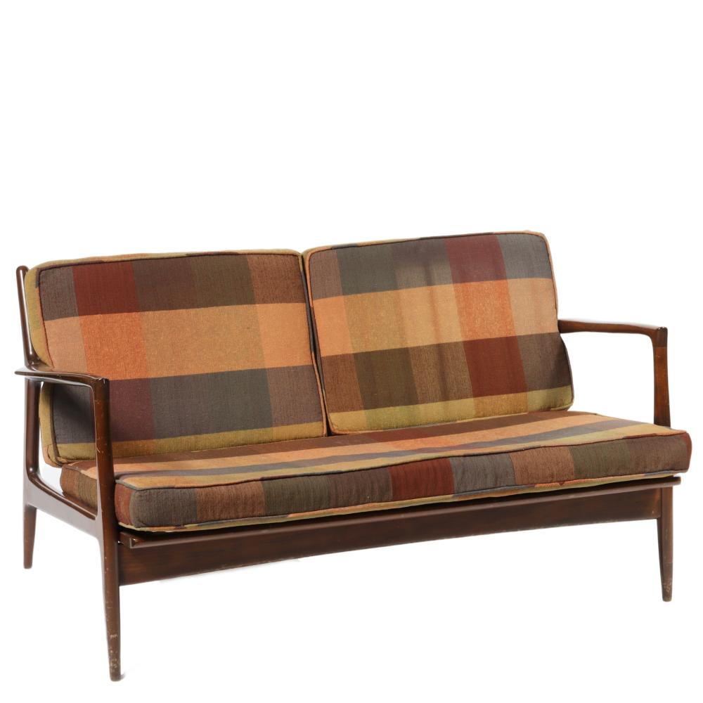 Appraisal: KOFOD LARSEN FOR SELIG DANISH MODERN SETTEE SOFA H X