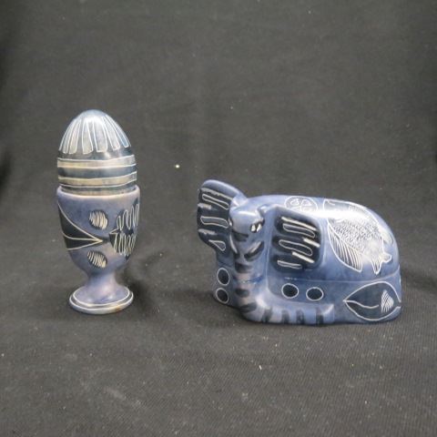 Appraisal: pieces of Pottery figural elephant box and egg with egg