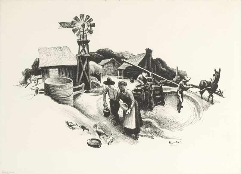 Appraisal: Thomas Hart Benton - Kansas City MO Ozark Farm Missouri