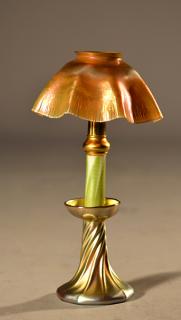 Appraisal: Tiffany Candle Lamp L C Tiffany Favrile three part candle