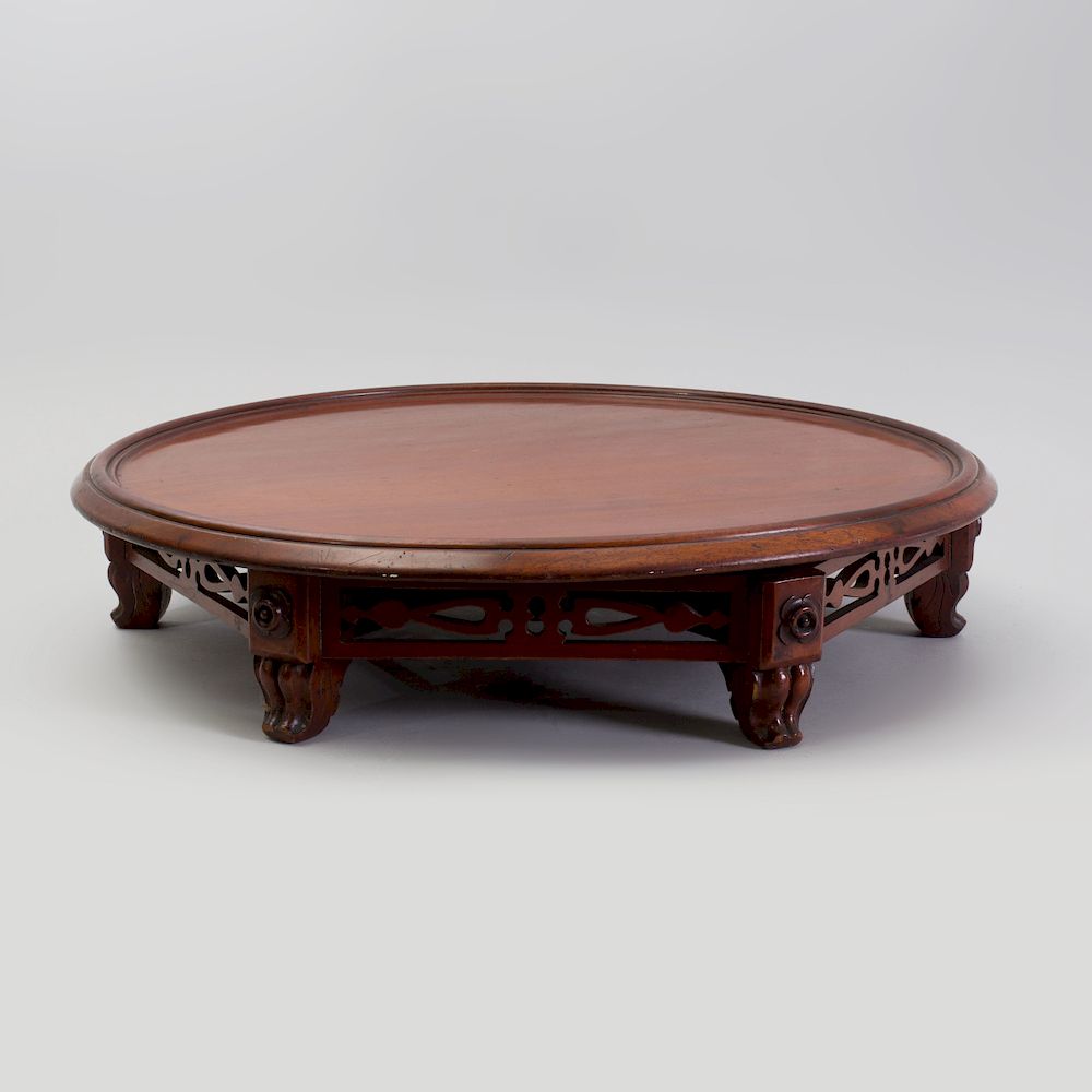 Appraisal: George III Style Mahogany Lazy Susan The rotating top on