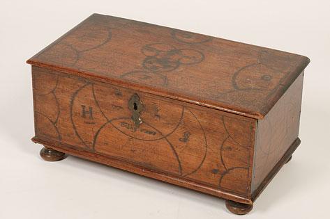 Appraisal: A QUEEN ANNE CEDAR WOOD AND PENWORK BOX the rising