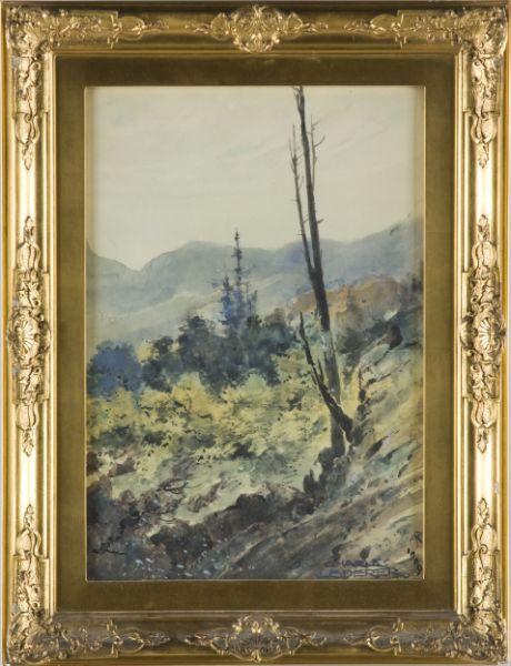 Appraisal: Charles Lederer IL - Landscape watercolor and whitening on paper