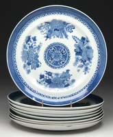 Appraisal: LOT OF EIGHT EARLY NANKING BLUE AND WHITE PLATES SIZE