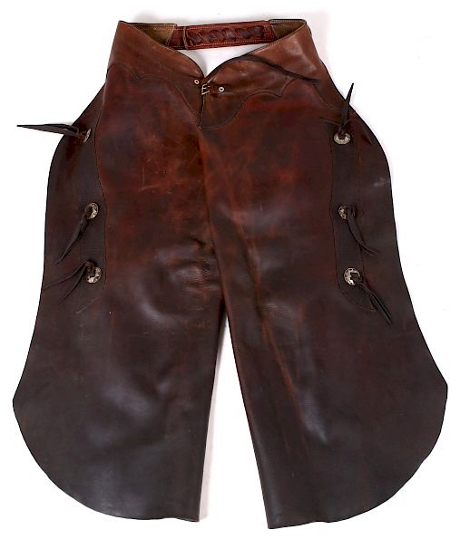 Appraisal: Montana Western Leather Cowboy Batwing Chaps This is a pair