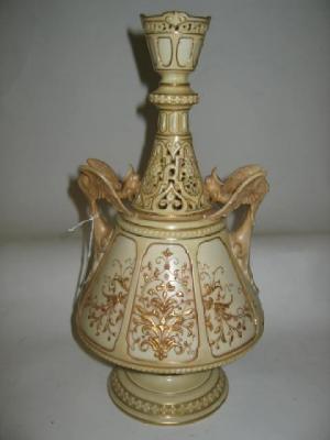 Appraisal: A ROYAL WORCESTER BLUSH PORCELAIN VASE dated of tapering form