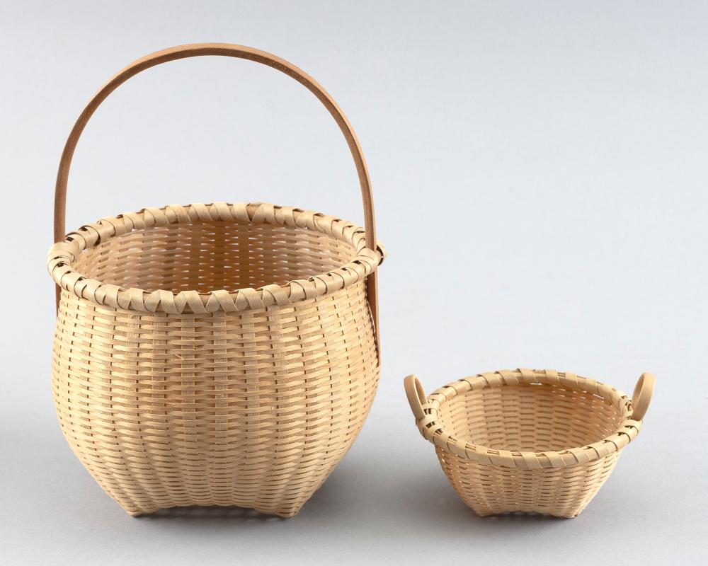 Appraisal: TWO WOVEN BASKETS BY JOAN CASHIN CONTEMPORARY DIAMETERS AND TWO