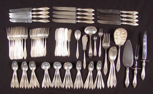 Appraisal: STIEFF KIRK LADY CLAIR STERLING FLATWARE SERVICE pieces in the