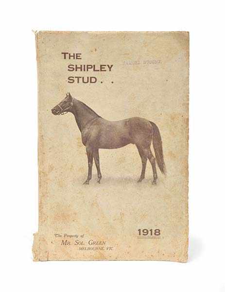 Appraisal: CATALOGUE OF THE SHIPLEY STUD 'The Property of Mr Sol