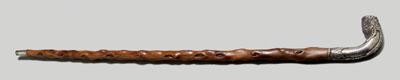 Appraisal: Sterling mounted cane knotted wood shaft with branch style sterling