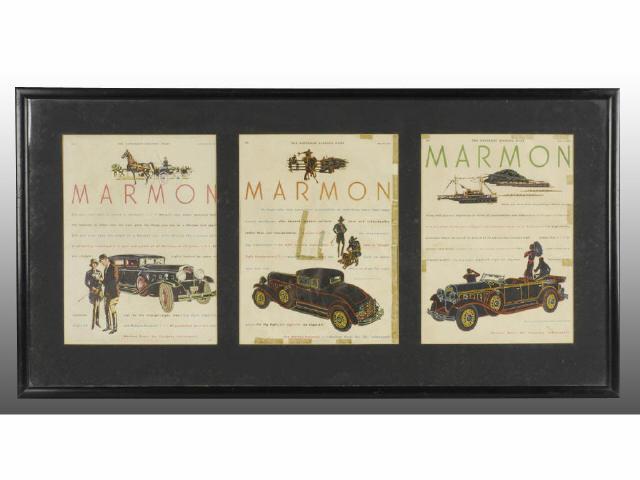 Appraisal: Lot of Framed Marmon Magazine Ads Description General AdvertisingCondition FAIR