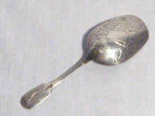 Appraisal: Russian Interest A Russian silver caddy spoon with fiddle pattern