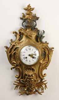 Appraisal: th c French gilt bronze cartel clock th century gilt