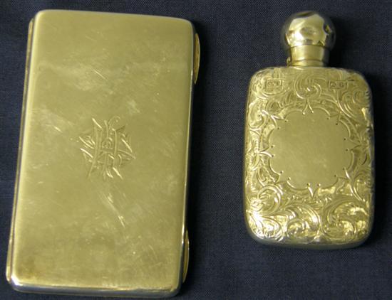 Appraisal: Victorian silver perfume bottle Chester and a Victorian silver card