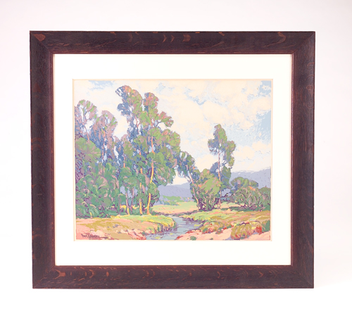 Appraisal: PAUL LAURITZ Serigraph of a California plein air landscape with