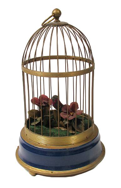 Appraisal: An automaton of a bird in a gilded cage height