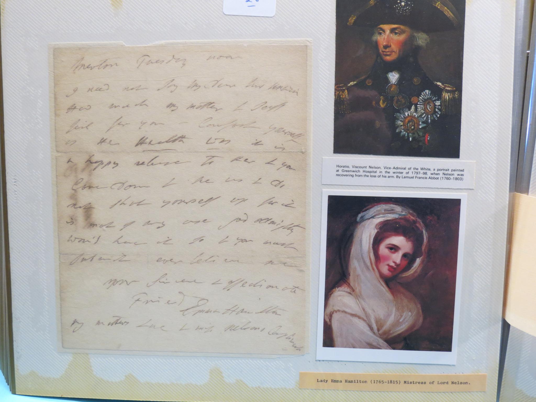 Appraisal: Lady Emma Hamilton - - hand-written letter from Merton House