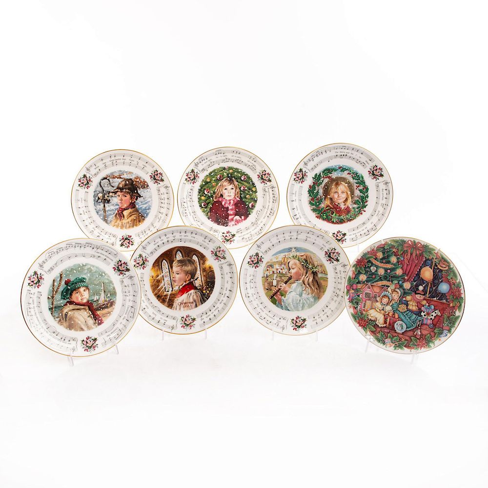 Appraisal: ROYAL DOULTON CHRISTMAS PLATES IN BOX Six CAROL PLATES -