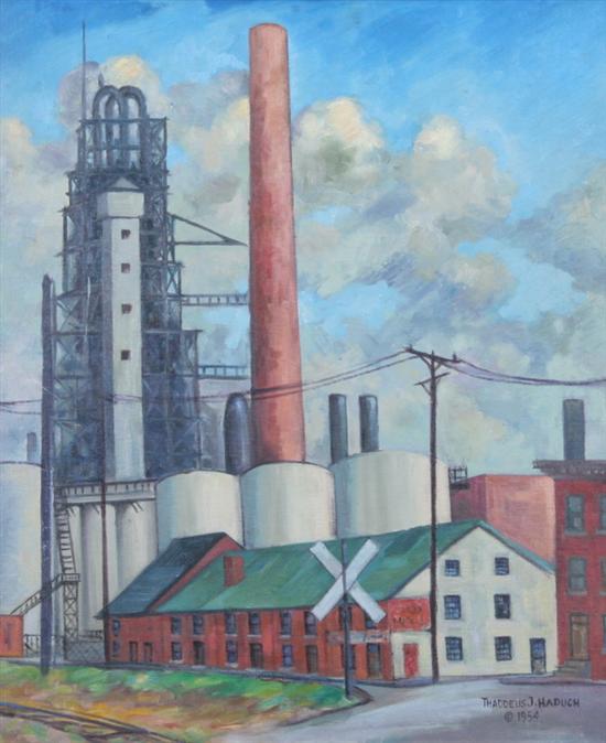 Appraisal: THADDEUS J HADUCH American th century RAILROAD CROSSING BETHLEHEM STEEL