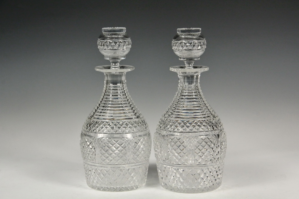 Appraisal: PAIR OF CRYSTAL DECANTERS - Outstanding Pair of Oversize Magnum