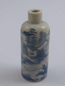 Appraisal: A blue and white porcelain Chinese snuff bottle cm in