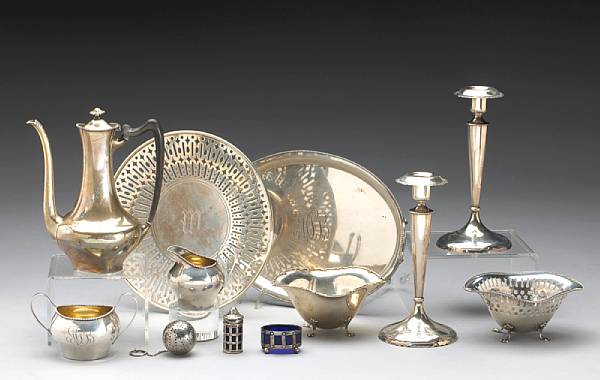 Appraisal: A quantity of sterling table articles and flatware Comprising AIRR