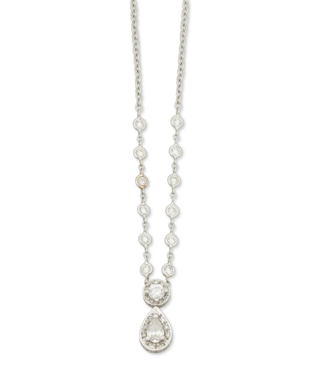 Appraisal: A DIAMOND NECKLACEA diamond necklace k white gold Stamped k