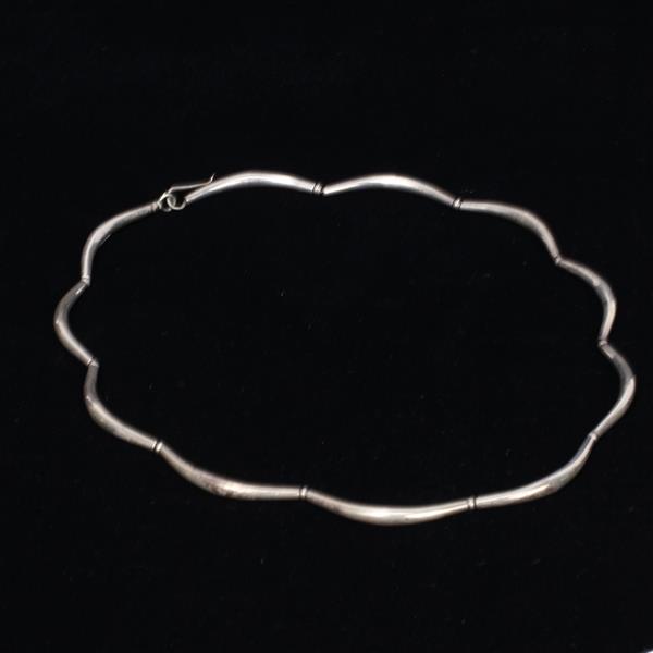 Appraisal: Ed Levin Vintage sterling silver hollow curved bar link necklace