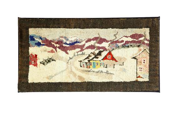 Appraisal: HOOKED RUG American early th century wool and knits on